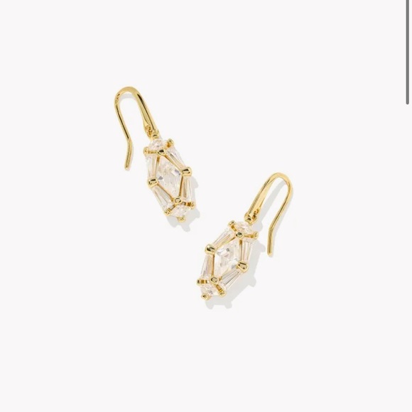 Kendra Scott Jewelry - Lindy Rae Gold Drop Earrings in White CZ